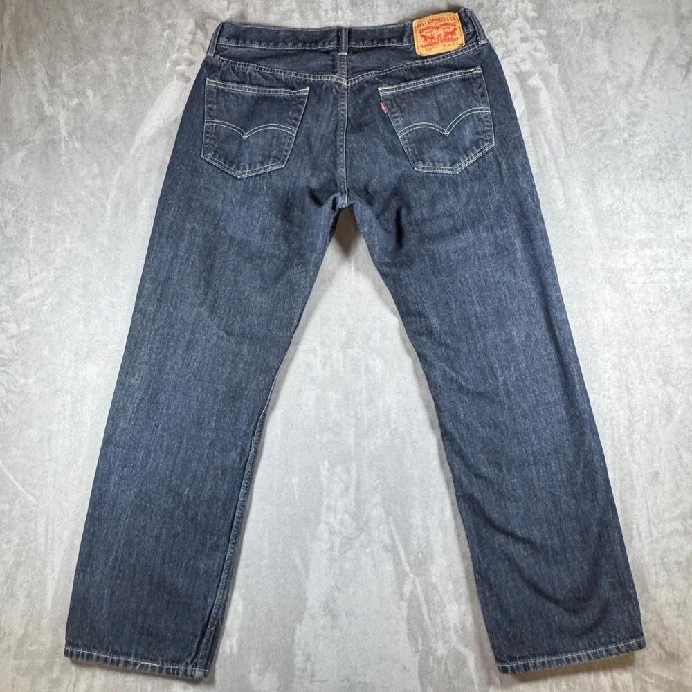 Levis 559 Mens Relaxed Straight Leg Jeans 36x32 Dark Wash Blue Denim